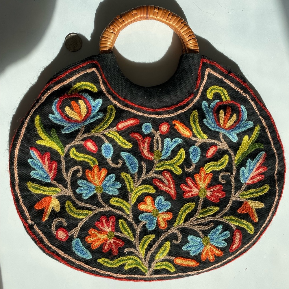 Vintage stitch work Bag .